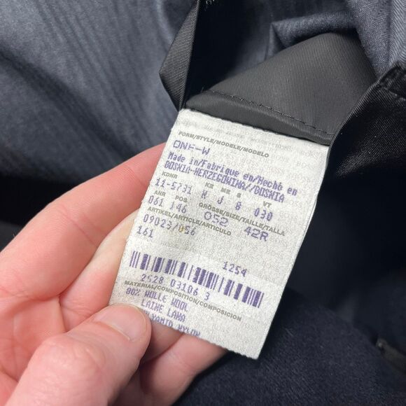 Hugo Boss Coat Full Zip Overcoat Wool Blend Winter Black Mens Size 42R - Picture 6 of 8